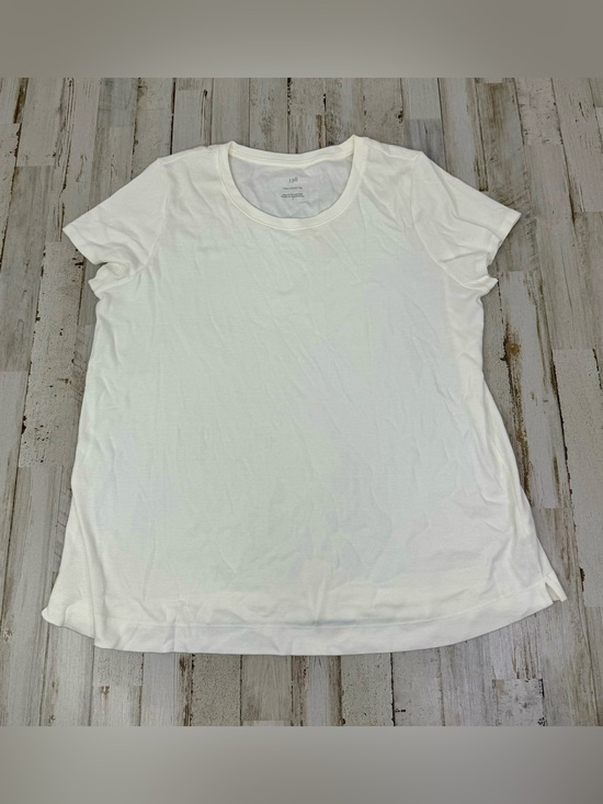 J. Jill Tops - J. Jill Womens Size L White Shoulder Sleeve Tee 100% Pima Cotton